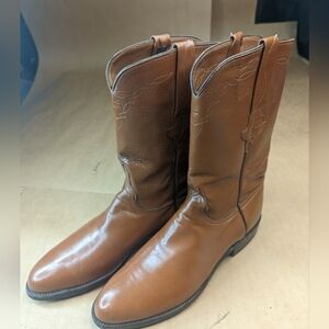 Lucchese Brown Leather Western Ankle Boots